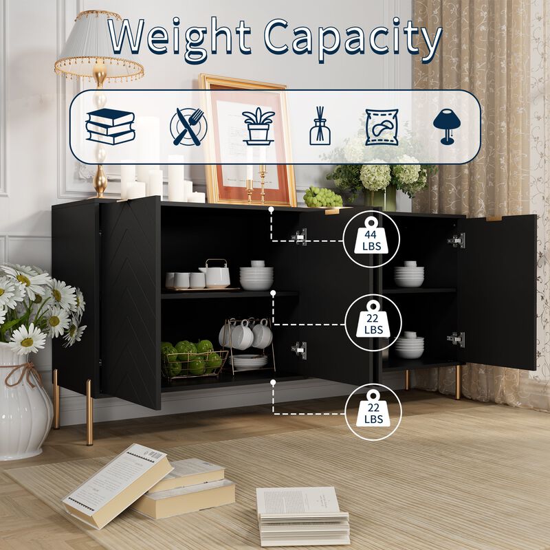 4-Door Accent Cabinet More Large Storage Cabinet