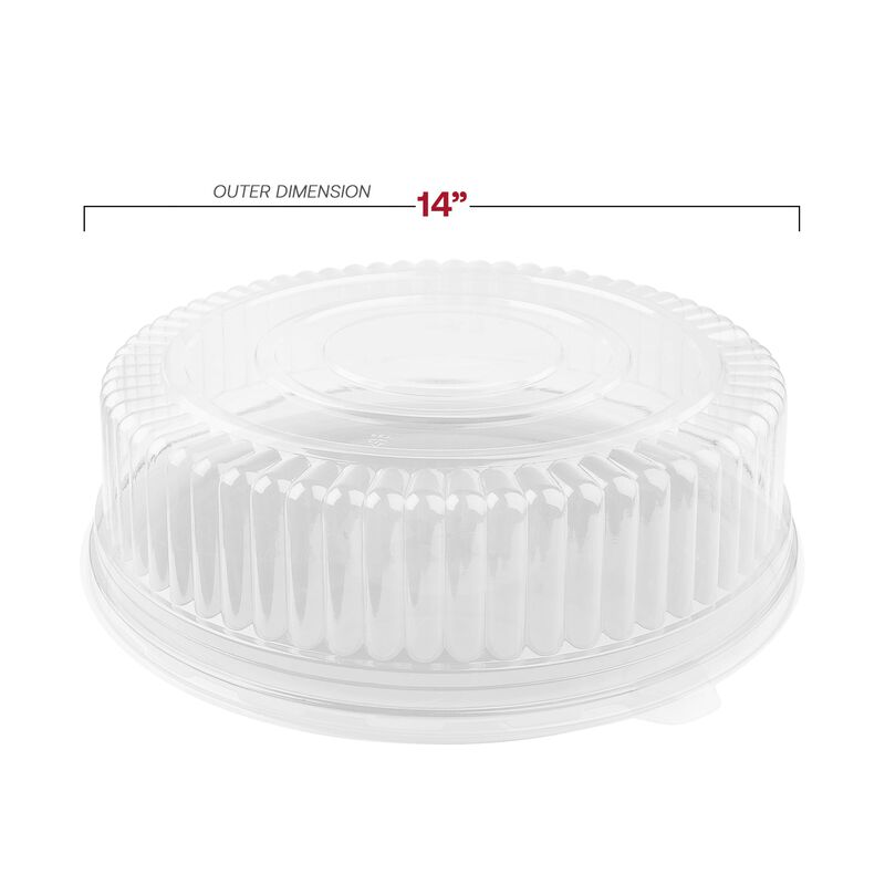 14" Clear Round Plastic Trays with Lids (25 Sets) image number 3