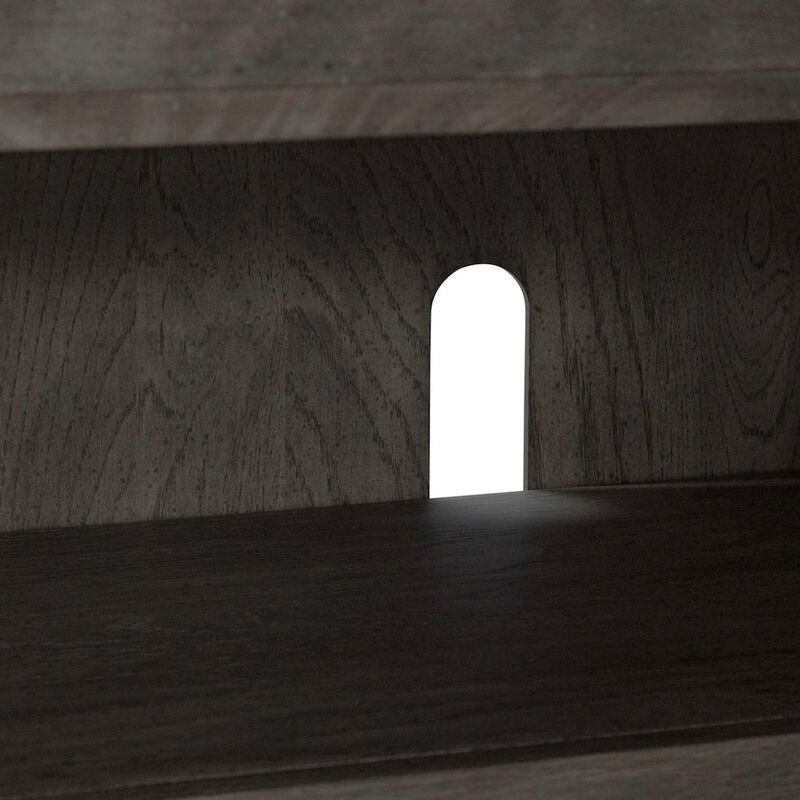Liberty Furniture Modern Farmhouse Entertainment Stand 78 Inch TV Console  - Charcoal Oak Wood image number 9