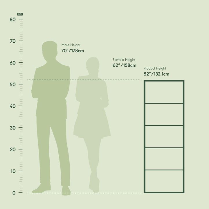 Furinno 11055 5-Tier Reversible Color Open Shelf Bookcase , White