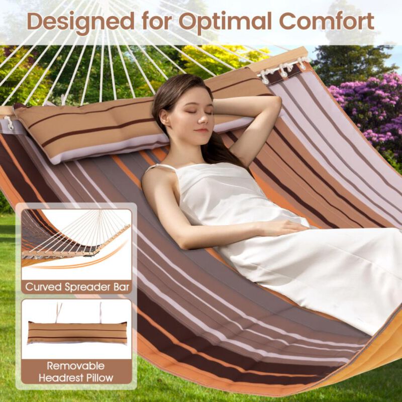 Hivvago Patio Hammock Foldable Swing Chair Bed with Detachable Pillow