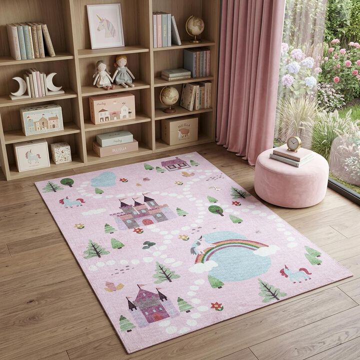 HomeRoots Juvenile Castle and Youthful Area Rug