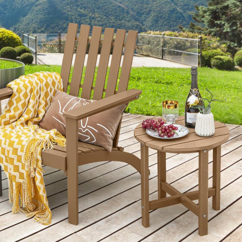 Hivvago Set of 2 Round Weather-Resistant Adirondack Side Tables