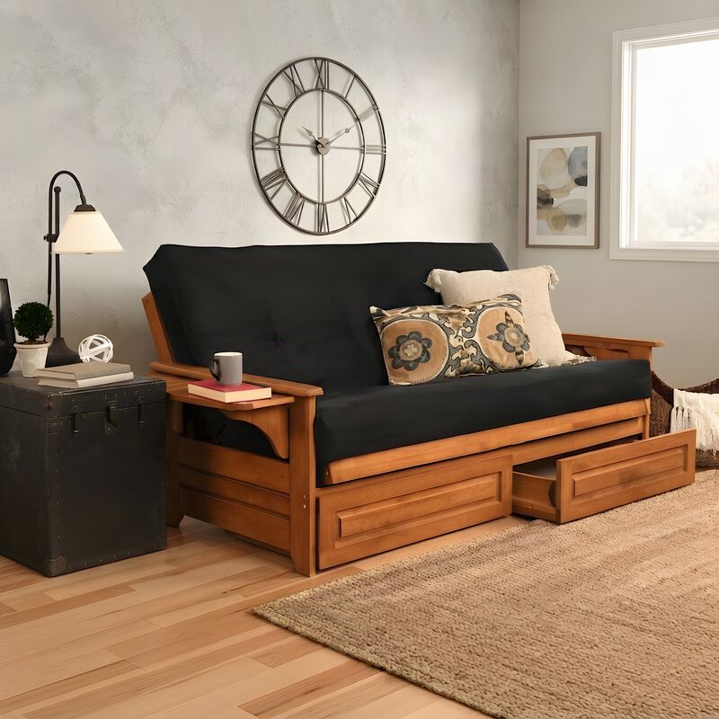 Phoenix Frame-Barbados Finish-Suede Black Mattress-Storage Drawers image number 4