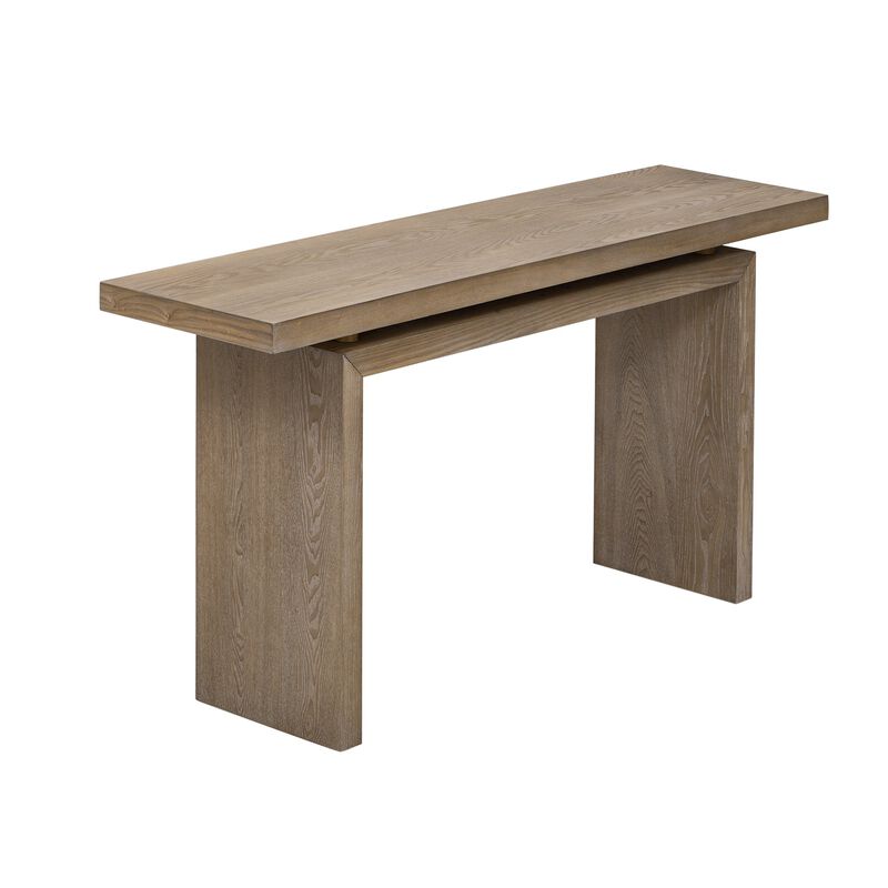 Uniquely Designed Ash Veneer Console Table, Modern Simple Style, Featuring Clever Tabletop Design, for Entryway, Hallway, Living Room, Foyer image number 5