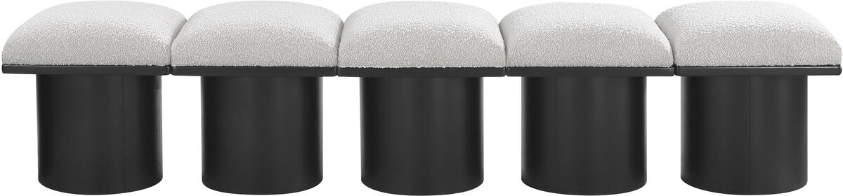 Meridian Furniture Pavilion Cream Boucle Fabric Bench