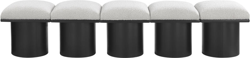 Meridian Furniture Pavilion Cream Boucle Fabric Bench