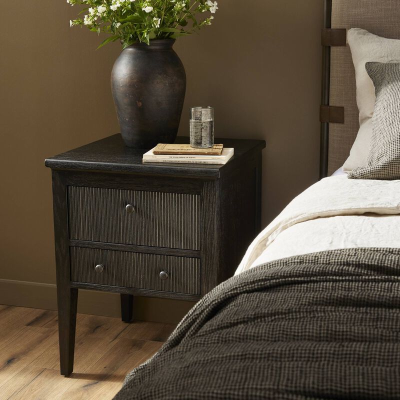 Bush Distressed Black Nightstand