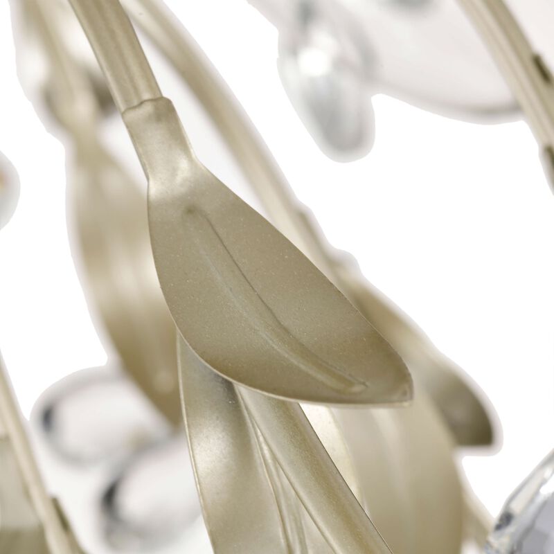Paola 6-Light Brushed Silver-ish Champagne Daisy Flower Crystal Glass Sputnik Branch Flush Mount image number 5