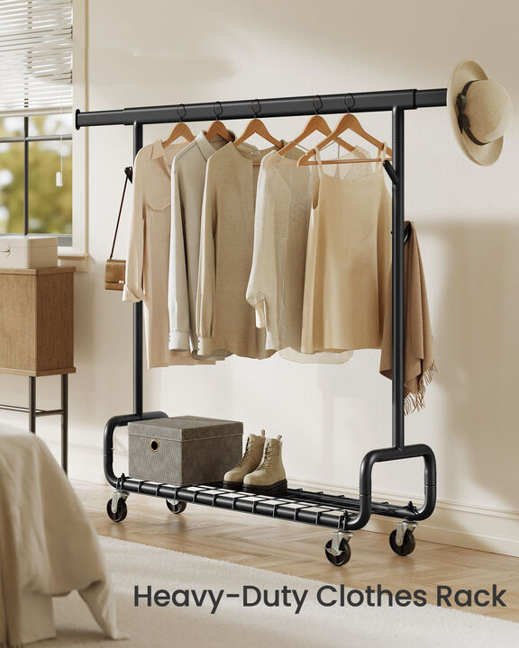 Heavy Duty Clothing Garment Rack with Wheels Rolling Storage