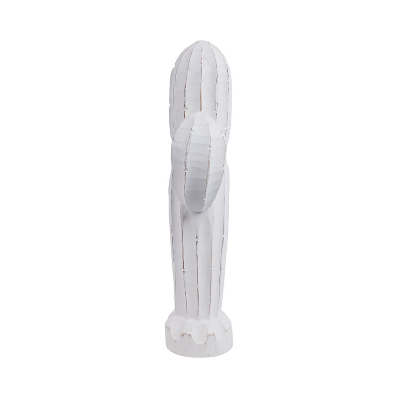 18" Wooden Cactus Decor, Wht image number 2