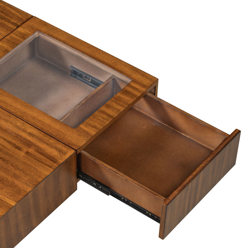 Merax Mid Century Modern Coffee Table with 3 Drawers