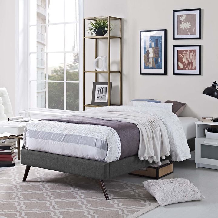 Modway - Loryn Twin Fabric Bed Frame with Round Splayed Legs