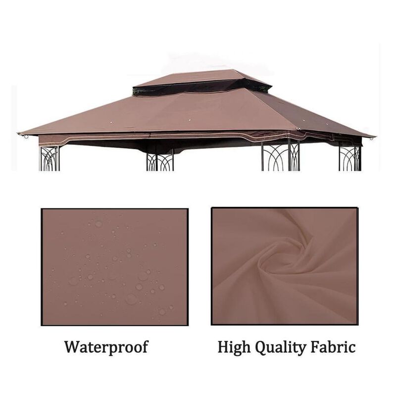 Streamdale 13 X 10FT Patio Double Roof Gazebo Replacement Canopy Top Fabric image number 3