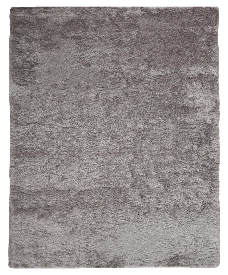 2 X 3 gray And Silver Shag Tufted Handmade Area Rug image number 0
