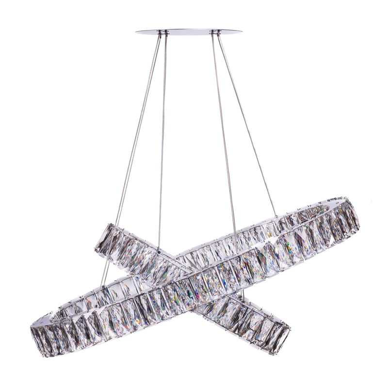 Crystal Elegance Chandelier Chrome Crystal Integrated LED 2 Ovals