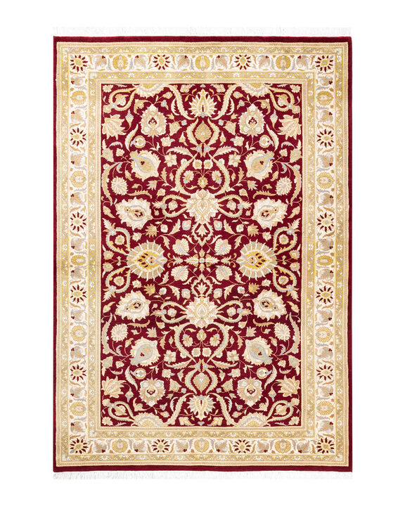 Mogul, One-of-a-Kind Hand-Knotted Area Rug  - Red, 4' 2" x 6' 4"