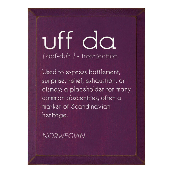 Uff Da Definition Wooden Wall Sign Scandinavian Farmhouse Decor