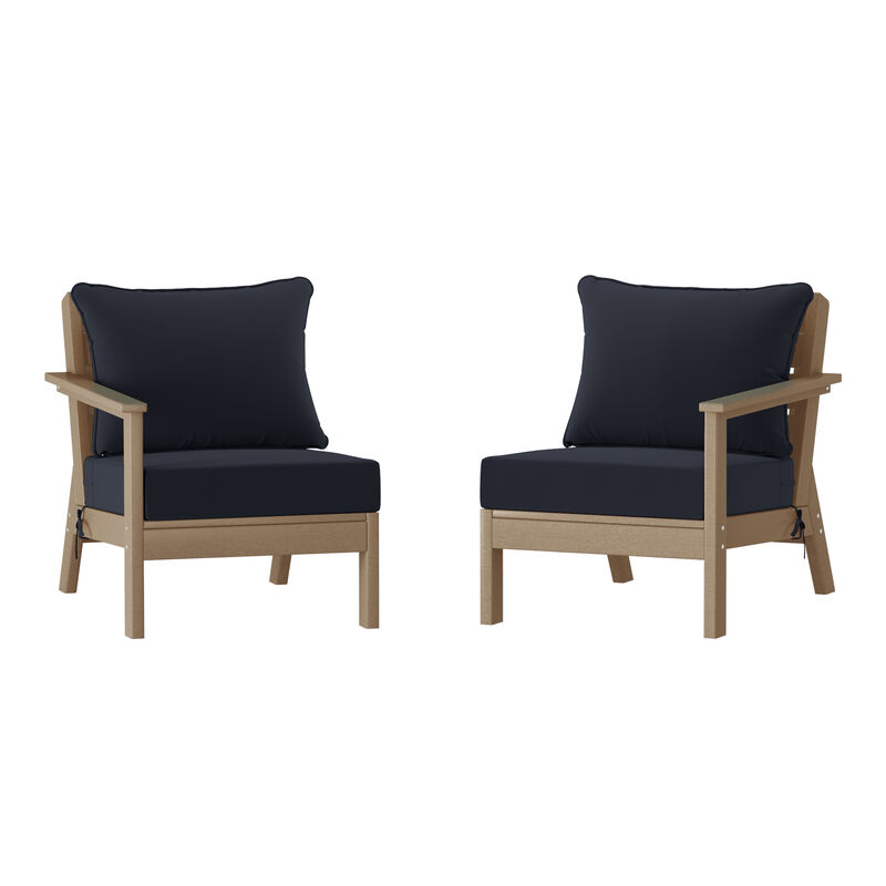 WestinTrends Outdoor Patio HDPE Loveseat Sofa with Patio Cushions