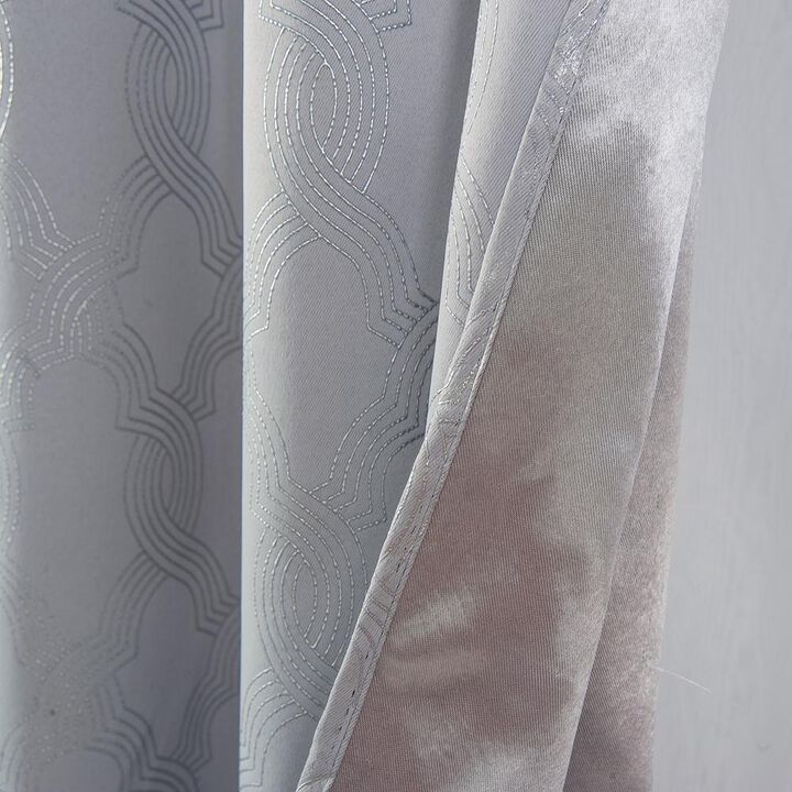 Jansen Rubber Blackout Grommet Curtain Panel Grey by Oliva Gray