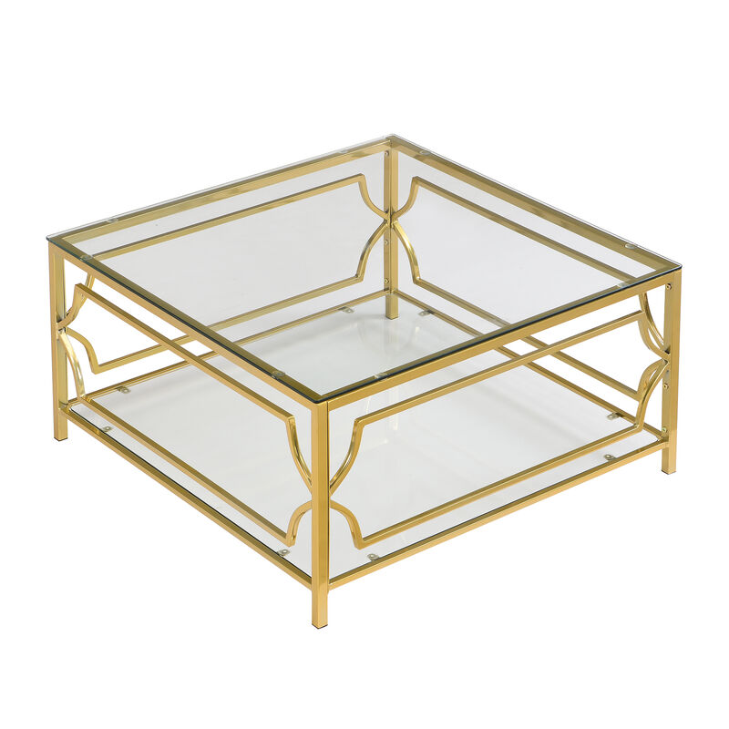 Lofnip Square Glass Coffee Table image number 8