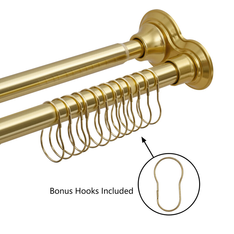 Adjustable 72 Proof Aluminum Double Shower Curtain Rods image number 4