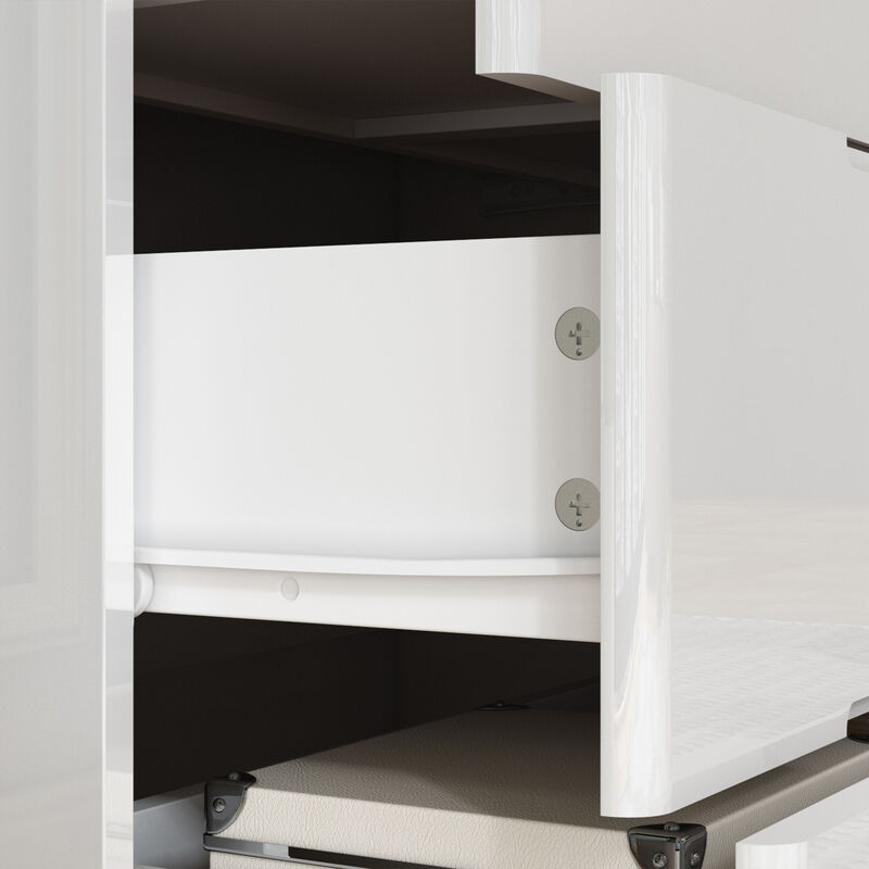 High Gloss White Wood 5-Drawer Chest of Drawers Storage Organizer With LED Lights (31.5 in. W x 42.6 in. H x 15.7 in. D)