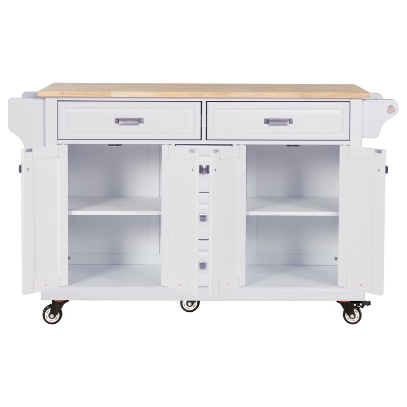 Streamdale Cambridge Natural Wood Top Kitchen Island with Storage image number 8