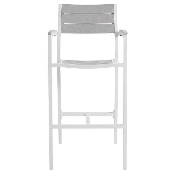 Outdoor Patio Bar Stool Set Of 2 With Armrests And Sturdy Construction