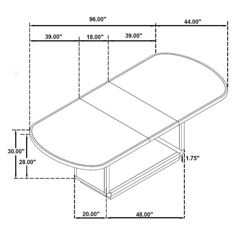 Lina Dining Table, 78-96 Inch Extendable Top, Open Base, Burnished Black image number 7