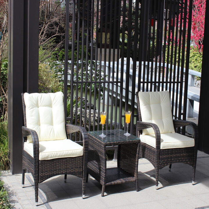 Streamdale 3-Piece Patio Set Sectional Sofa, Rattan