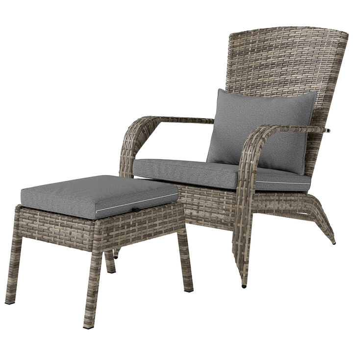 Hivvago Fire Pit Adirondack Chair with Ottoman