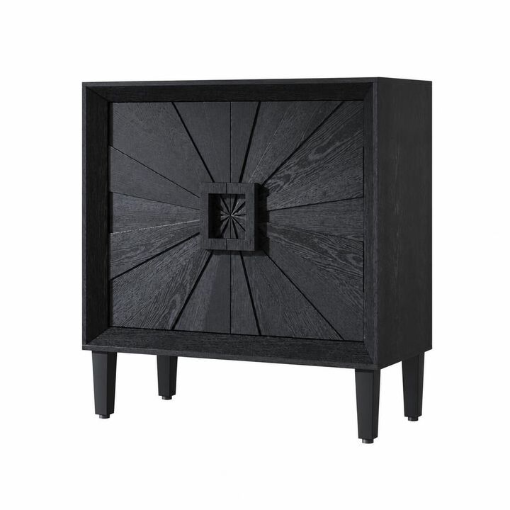 GOODSILO Compact Mid-Century 2-Door Storage Credenza with Adjustable Shelves, Small Space Accent Cabinet for Dining Room Entryway