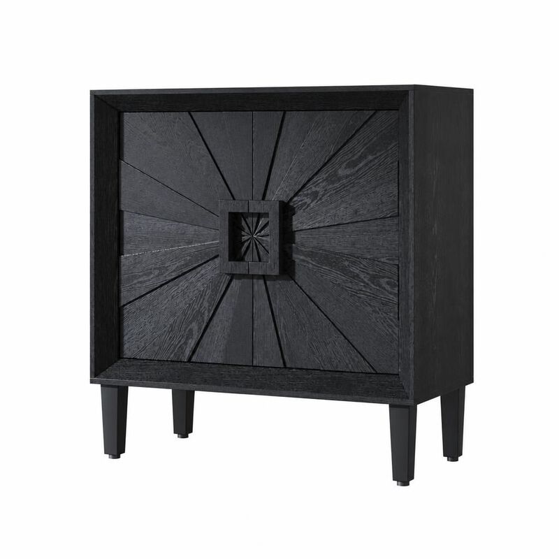 GOODSILO Compact Mid-Century 2-Door Storage Credenza with Adjustable Shelves, Small Space Accent Cabinet for Dining Room Entryway image number 0
