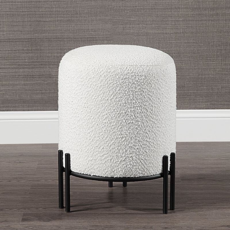 Renwil Cynthia Ottoman In Cream Color