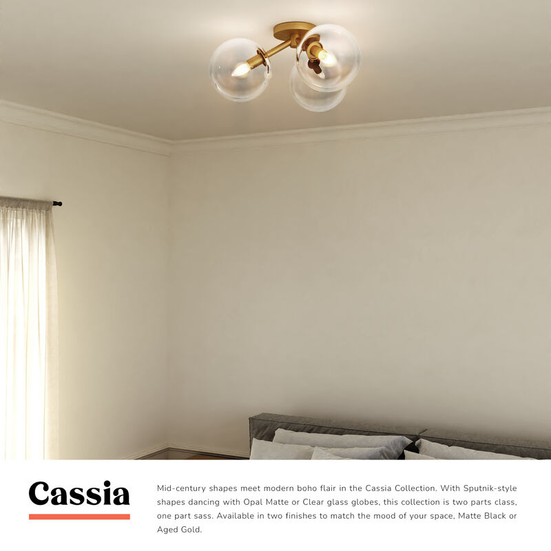 Cassia 17 in 3 Lights Semi Flush Mount image number 2