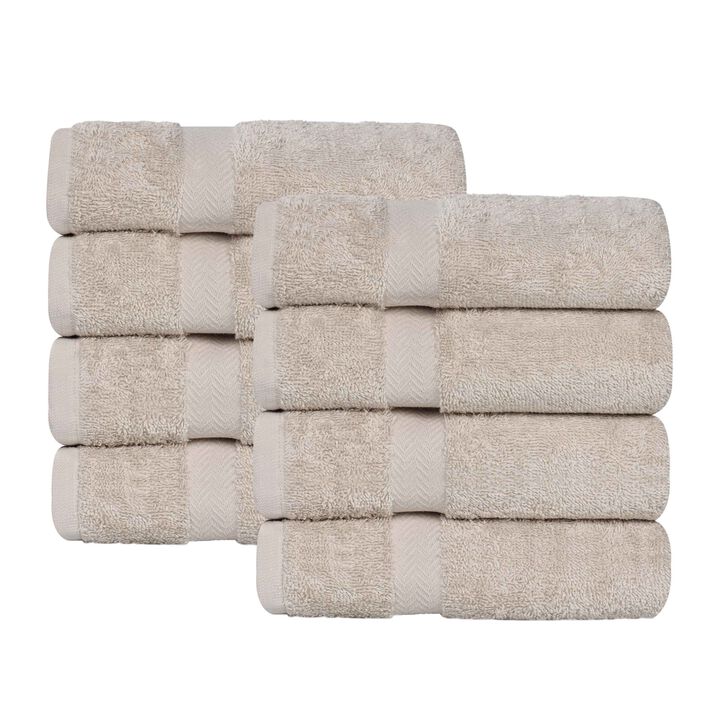 Absorbent Cotton Hand Towel Set of 8 for Bathroom, Spa and Kitchen Use