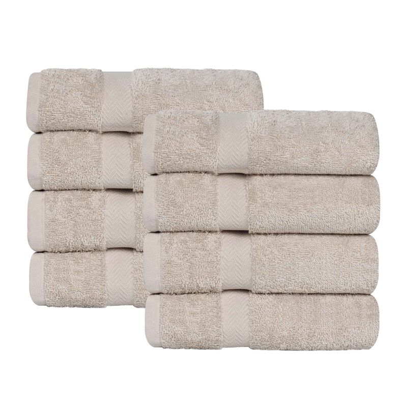 Absorbent Cotton Hand Towel Set of 8 for Bathroom, Spa and Kitchen Use image number 0