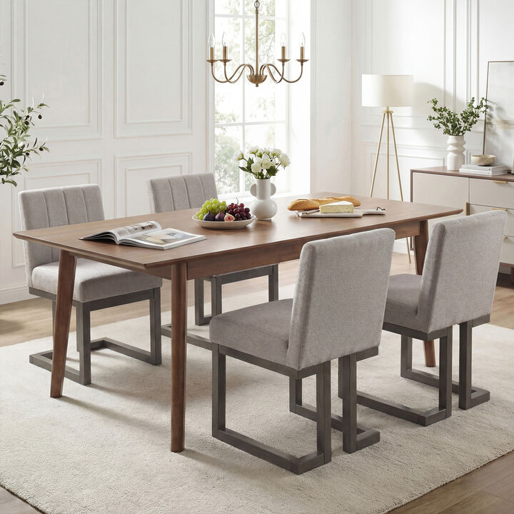 Set of 4 Farmhouse Upholstered Dining Chairs with Thick Cushioned Seats