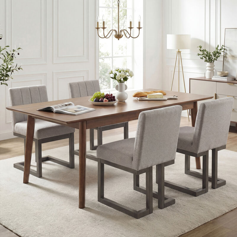 Set of 4 Farmhouse Upholstered Dining Chairs with Thick Cushioned Seats image number 1