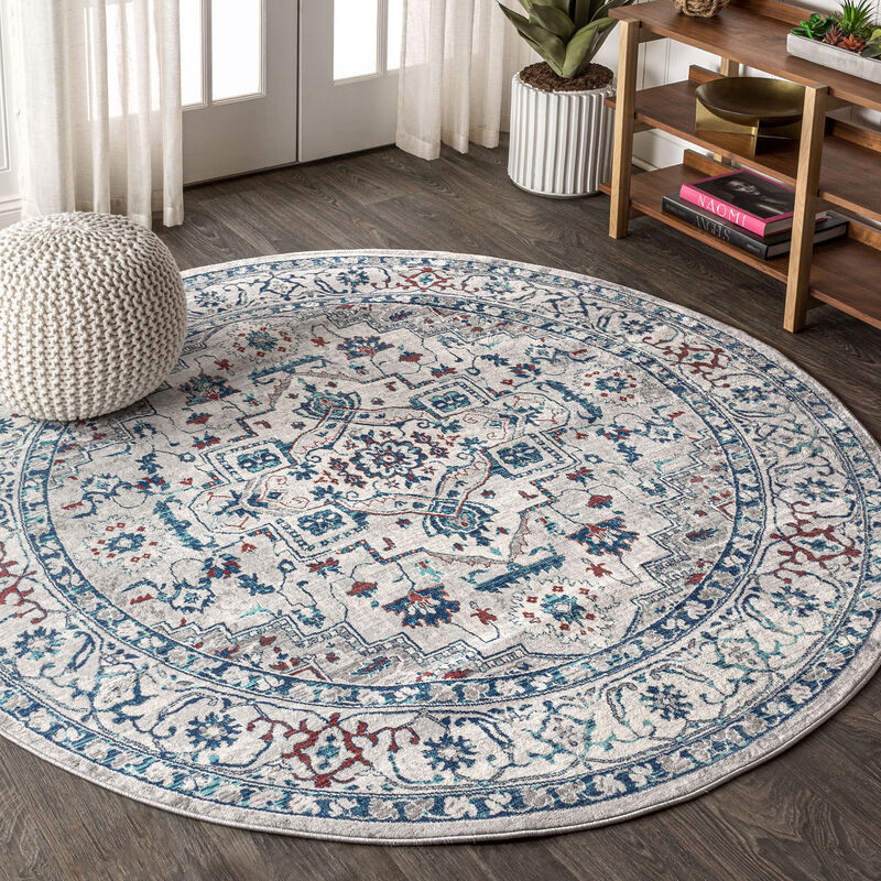 Edison Modern Persian Vintage Medallion Round Area Rug