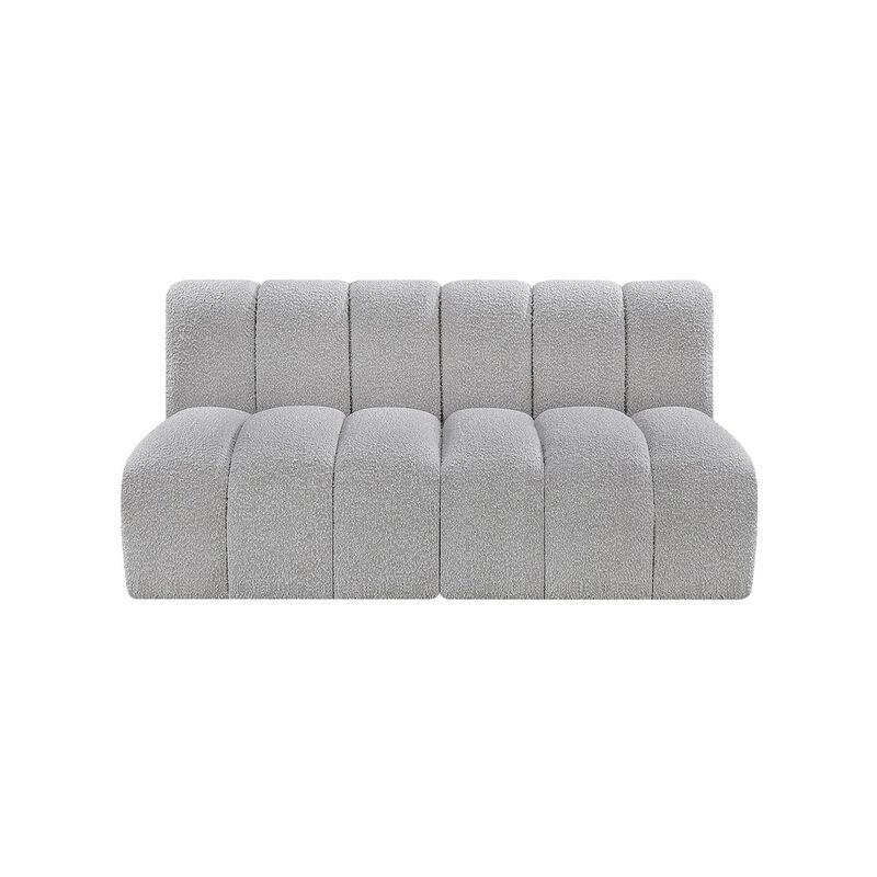 Meridian Furniture Arc Grey Boucle Fabric Modular Sofa