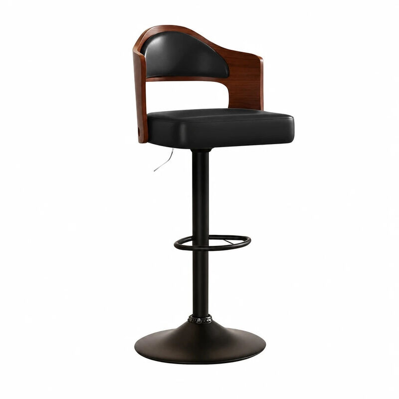 Modern Rustic Dual-Color Swivel Bar Stools Set of 2, Height Adjustable Counter Height Stools with Footrest, 360 Degree Commercial Kitchen Chairs for Home, Hotel image number 0