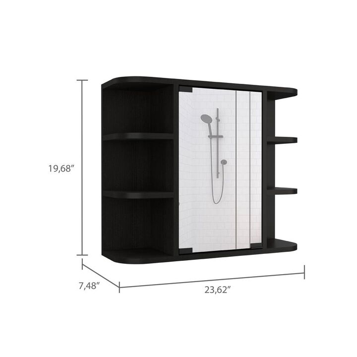 Roma Mirrored Medicine Cabinet Black Wengue