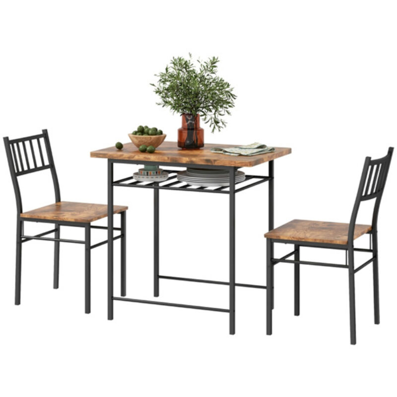 Wooden Dining Table Set with Chairs for Family Meals and Gatherings