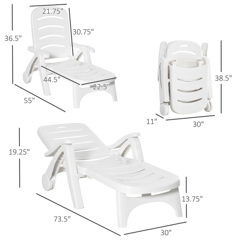 Hivvago 5-Level Reclining Chaise Lounge for Outdoor Use image number 2