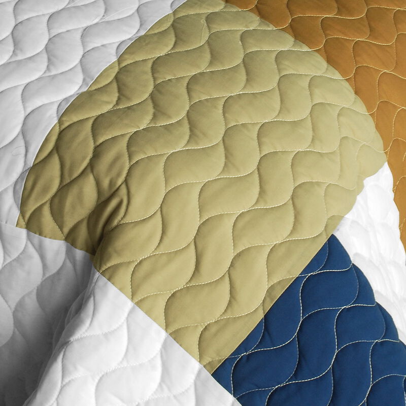 Vermicelli Quilted Geometric Quilt Set Timeless A Style for Full Beds image number 2