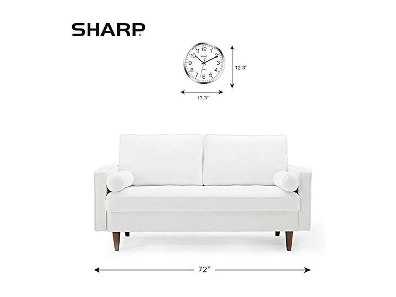Sharp Silver Chrome Sweep Wall Clock 12 Inch Silent Non Ticking Easy Read image number 3