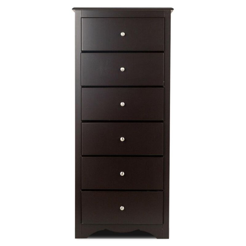Hivvago 6 Drawers Chest Dresser Clothes Storage Bedroom Furniture Cabinet