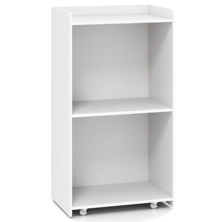 Hivvago Rolling Podium Stand with 2 Shelves and Lockable Wheels